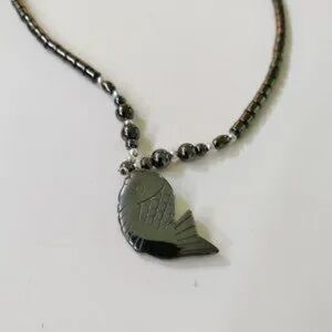 Chic Black Fish Pendant Necklace